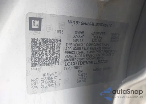 2019 Chevrolet Colorado Z71 from USA, damaged, VIN 1GCGTDEN6K1153710